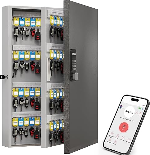 Miniatura 8 de WeHere Caja de bloqueo de llave para montaje en pared, OTP Share Half-Remote Unlock Lockbox, gabinete de llaves inteligente con 96 etiquetas de