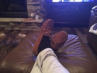 Amazon.com | Minnetonka Men's Double Bottom Fleece Slipper | Slippers