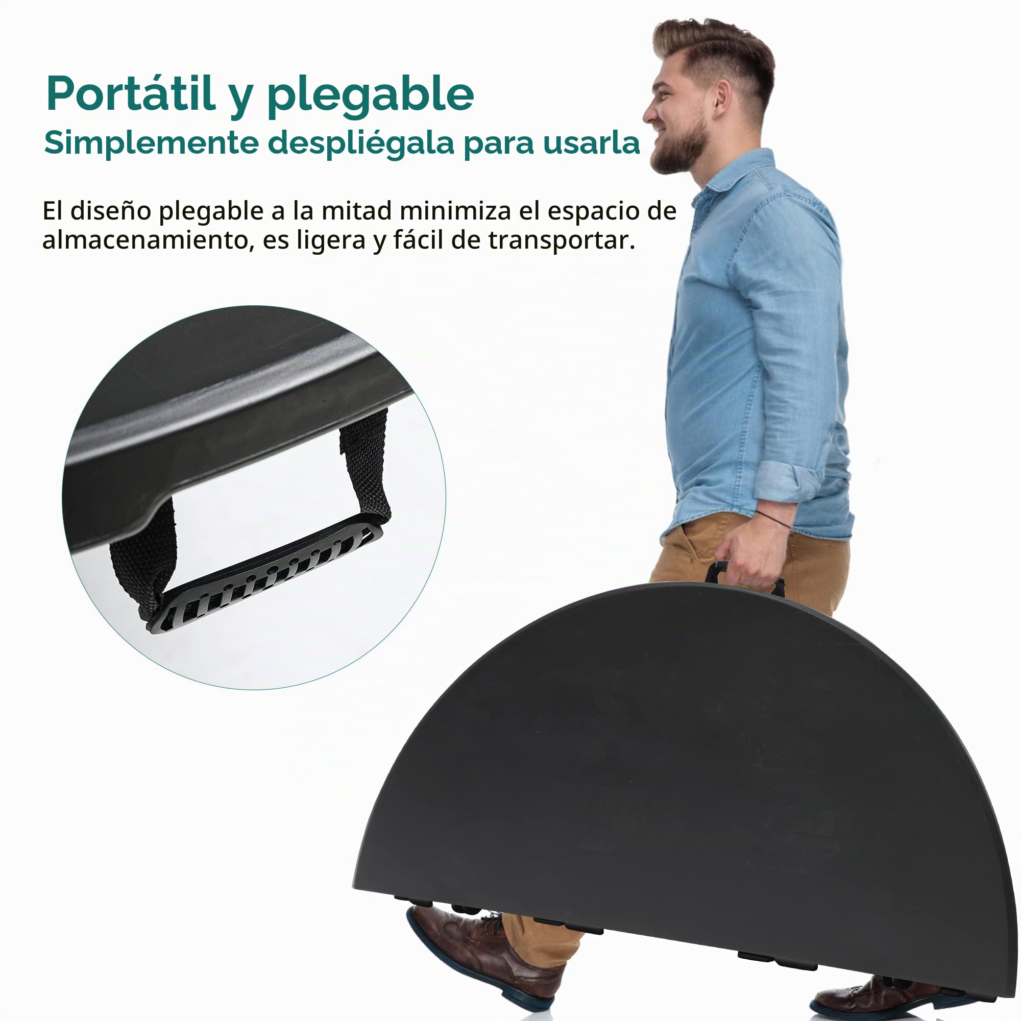 YITAHOME Mesa Plegable Redonda de 122 cm para Exteriores e Interiores, Mesa Plegable de plástico Resistente con Parte Superior Gruesa y Marco de Metal Resistente, Ideal para Fiestas, Picnic, Camping,