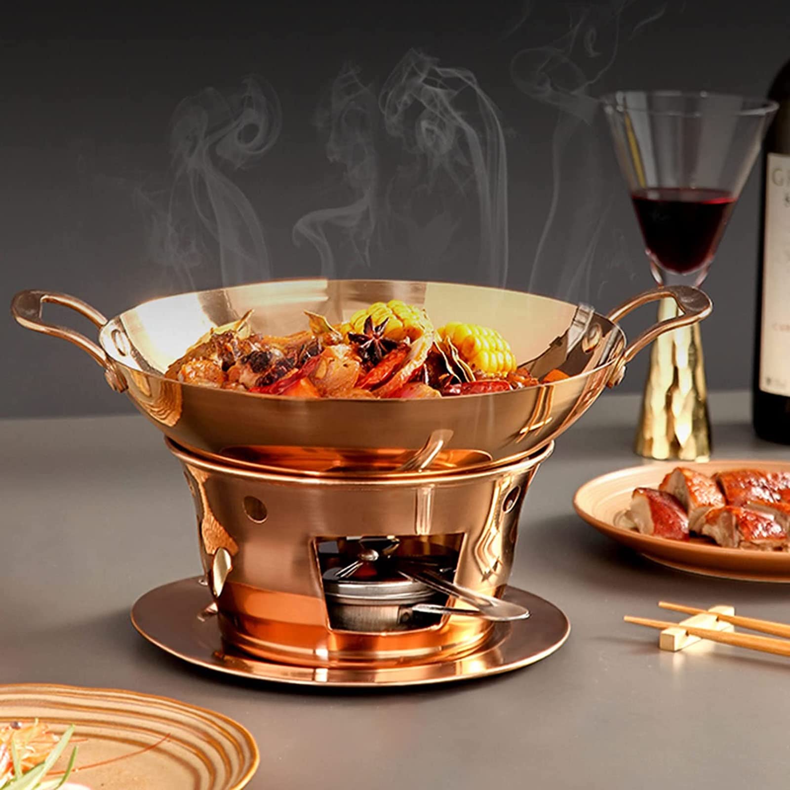 Set di scaldavivande e buffet commerciali, in acciaio inox, vassoio riscaldante con supporti per carburante, per feste di compleanno, matrimoni, celebrazioni alcoliche,