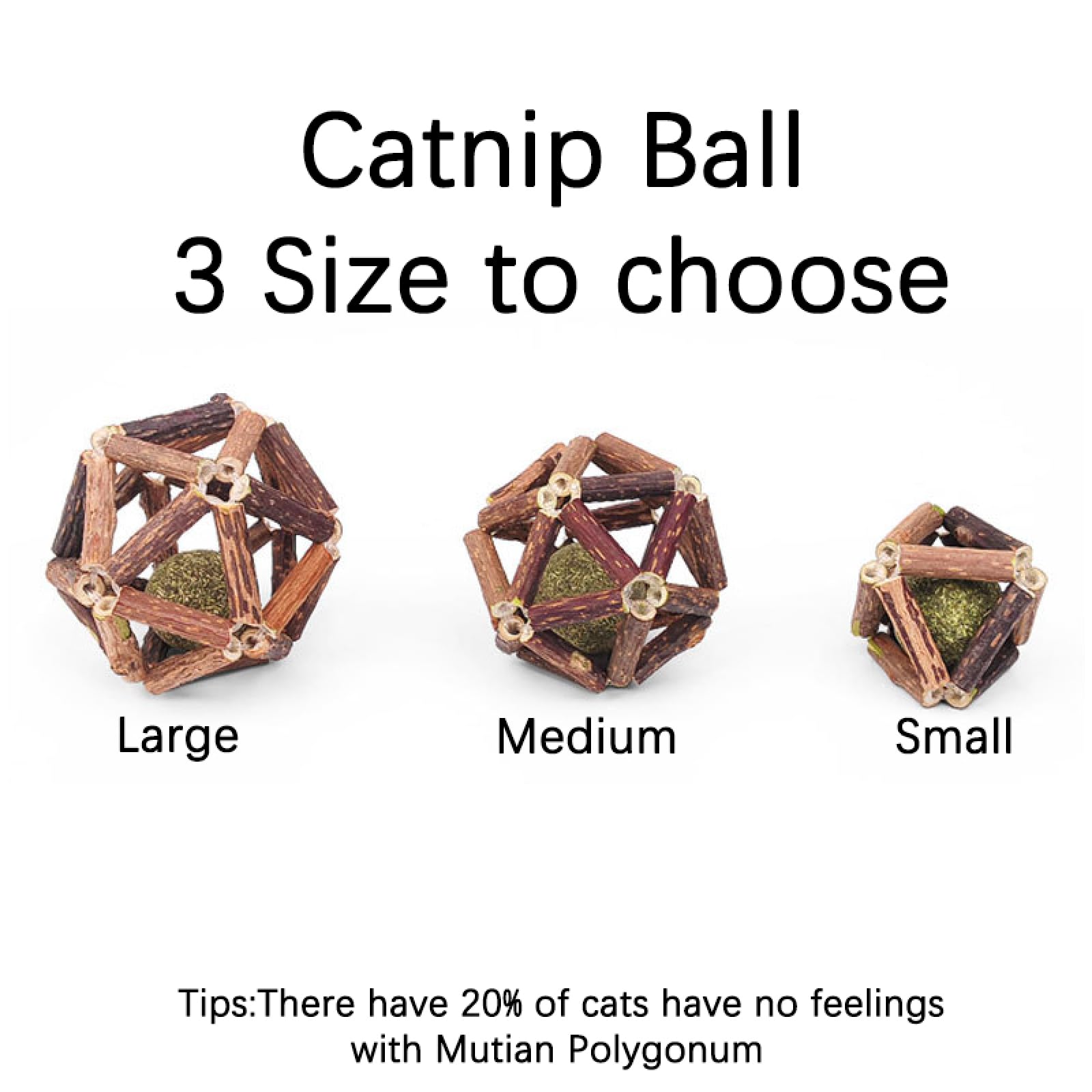Jouets pour Chats, Jouets for Chat, Boule d'herbe à, Jouet interactif for Chaton, Nettoyage des Dents Chats, Boules en Bois Naturel saines, 2 pièces BS