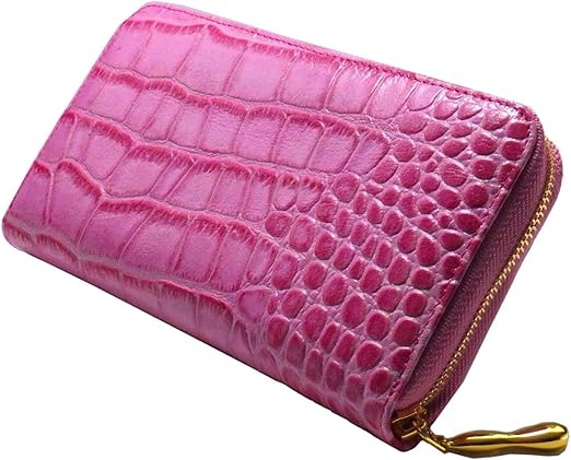 Amazon Co Jp 財布 長財布 万倍 開運サイフ 金運祈願 風水 クロコダイル 財布 牛本革製 桃 ピンク シューズ バッグ