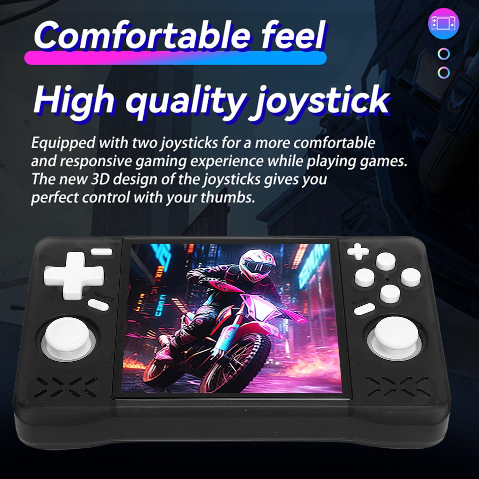 Annadue Retro Handheld Game Console, Tragbare Spielekonsole mit 4 Zoll HD Bildschirm, 720x720 Auflösung, RK3326 64 Bit A35 Chip bei 1,5 GHz, Umfangreicher Emulatorunterstützung