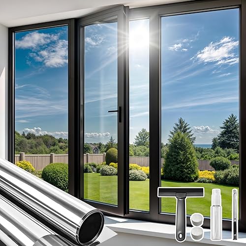 Miniatura 9 de Qualsen Película de privacidad para ventana, película de vidrio esmerilado de atractivo visual 3D, adherencia estática, bloqueo UV, extraíble