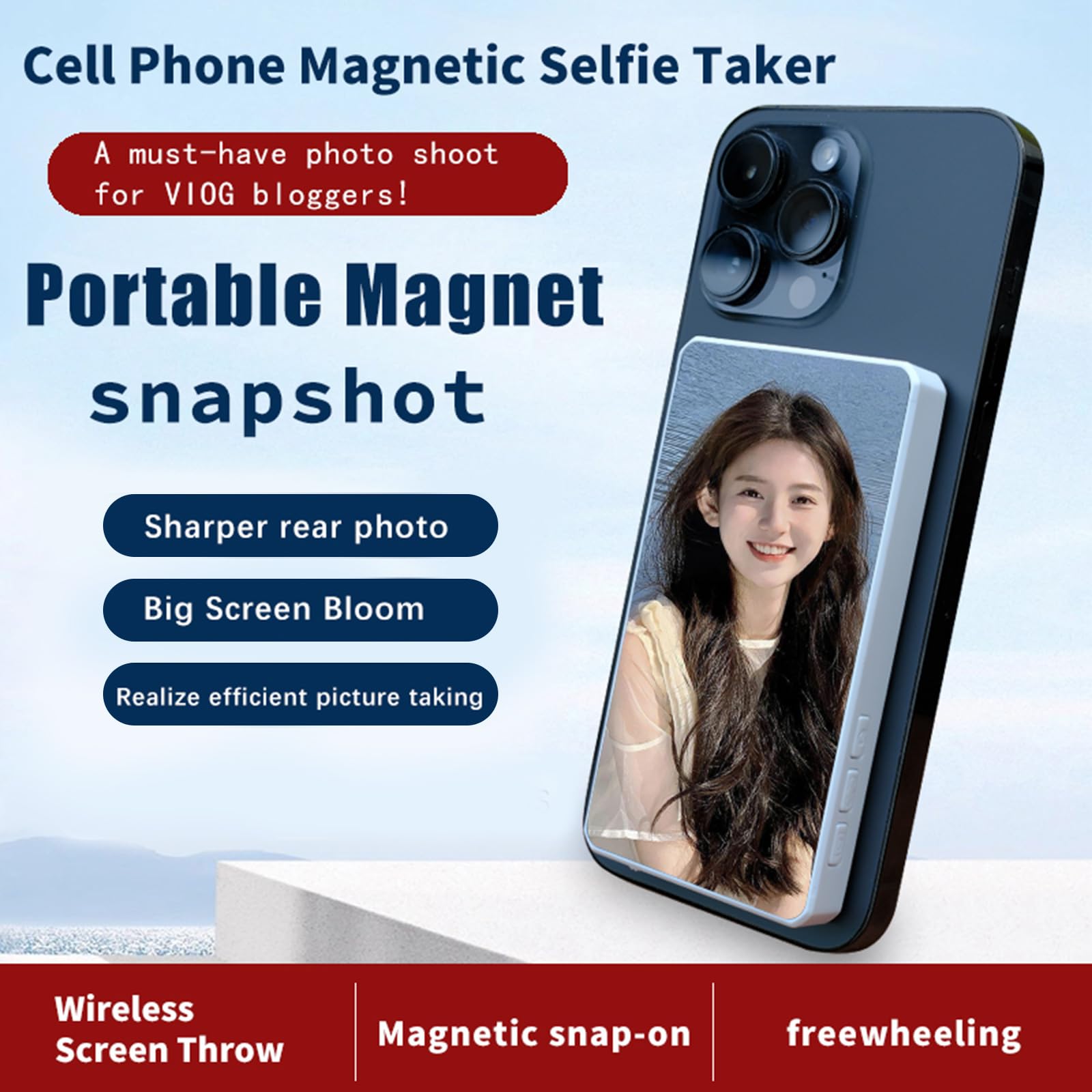 Schermo di vetro della fotocamera del telefono con il supporto portatile dello schermo dello smartphone per la trasmissione in diretta e contenuti Prendere il telefono Selfie schermo