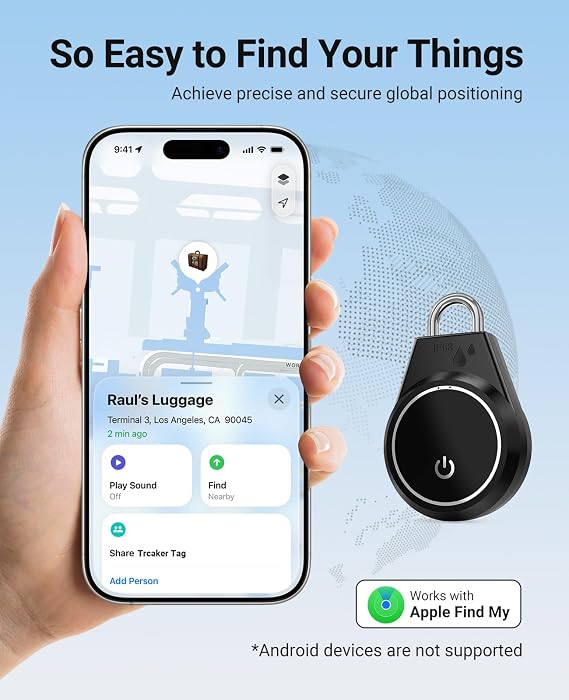 スマートトラッカータグ、アイテムファインダーはApple Find MyiOSのみに対応-4個パック。