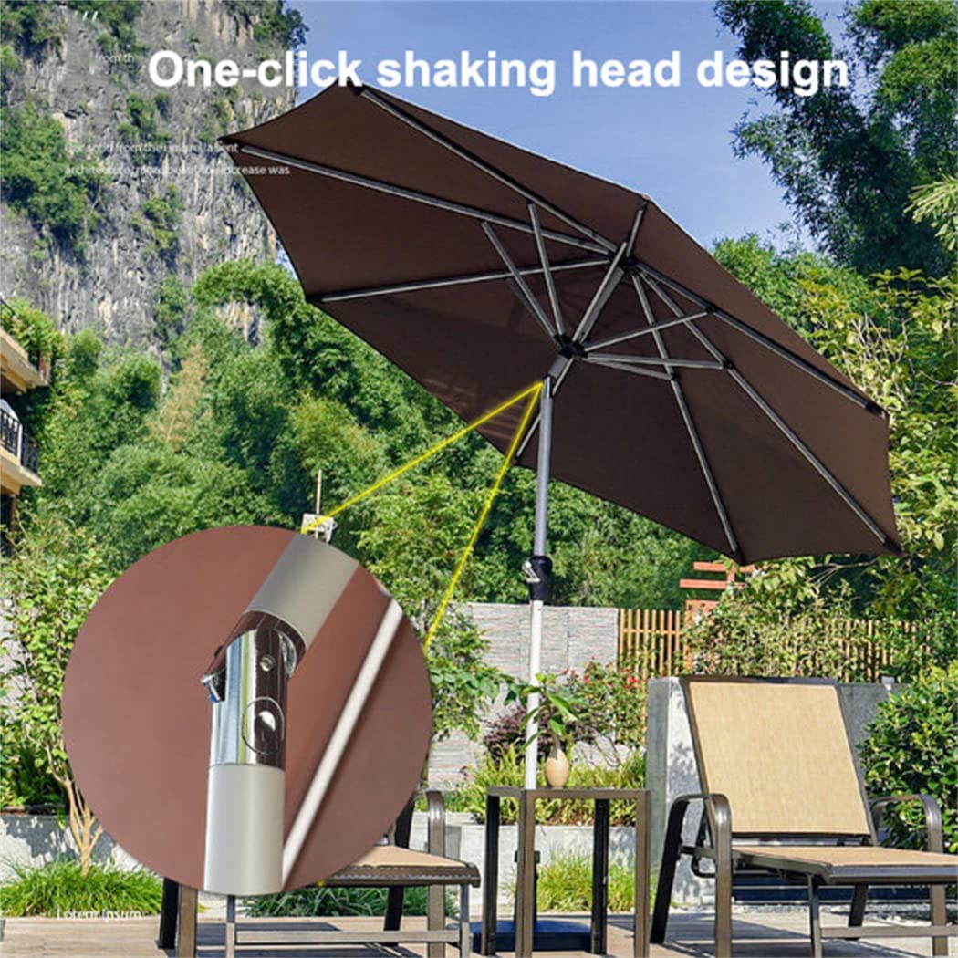 Parasol De Marché De Patio Extérieur De 8,85 Pieds,Grand Parasol De Plage,avec Protection Anti-UV UPF50+,Abri De Parasol Coupe-Vent,pour La Plage, Le Sable, Le Patio, La Cour,Kaki