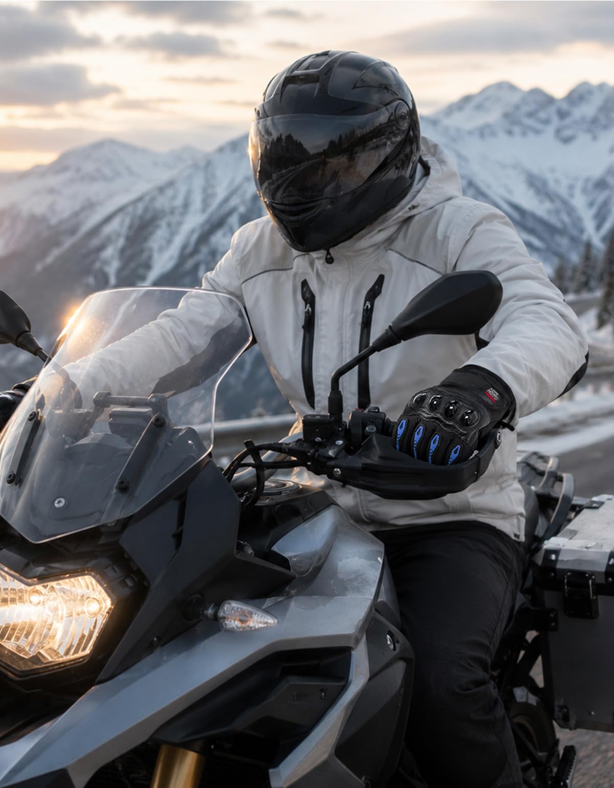 KEMIMOTO Guanti Moto Invernali Guanti da Moto Invernali per Uomo Donna, Caldi Guanti Moto Antivento con Funzione Touchscreen per Motociclismo, Sci, Ciclismo, Campeggio