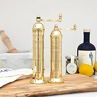 Vista 7 de Molinillo de Pimienta Griego Original de 10 Pulgadas de Alto Molinillo Triturador de Pimienta Europeo con Mango de Manivela Molinillo