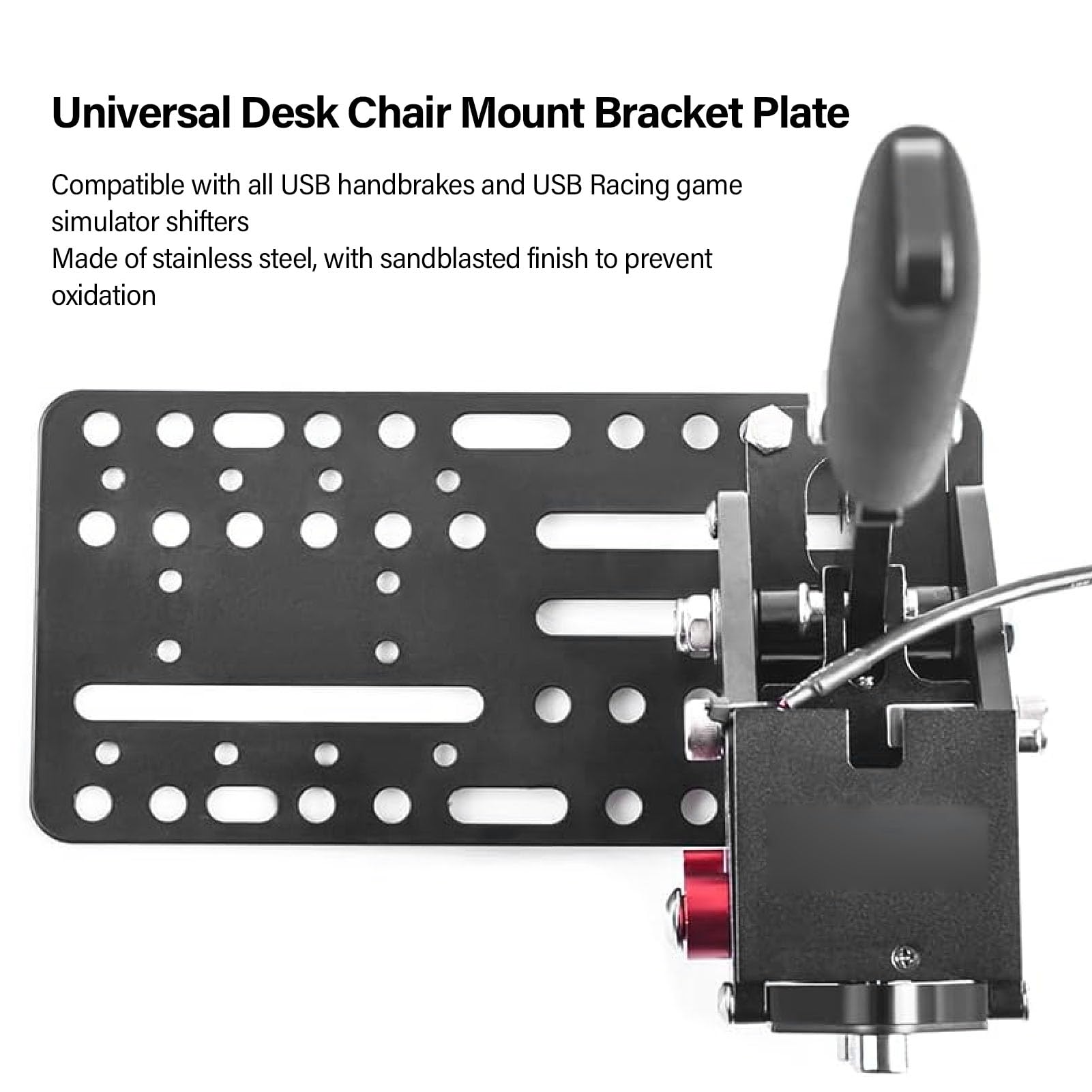 BONKZEBU Placa de Soporte de Montaje del Escritorio de Handbrake USB, Placa Adaptadora Universal de Agujeros Múltiples para la Palanca de Cambios SIM Racing, PC Placa de Montaje de
