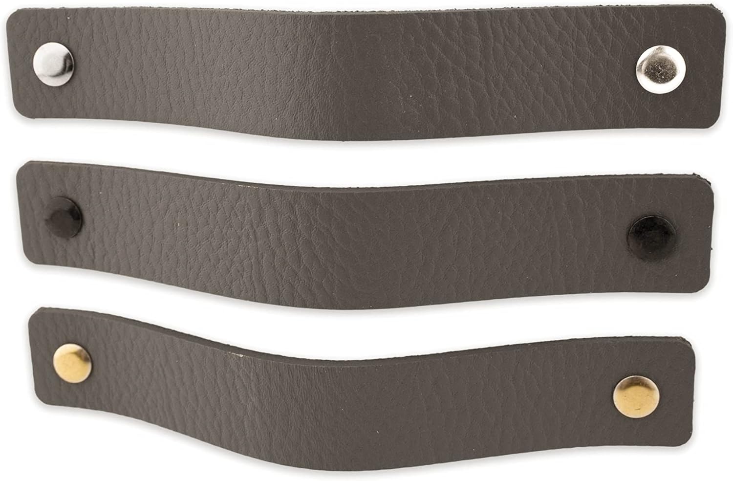 Brute Strength - Leather Drawer Pulls - Gray - 4 pcs - 6-1/2 x 1 ’’ - Leather Handle - Leather Dresser Pulls - Cabinet knobs Dresser knobs - Dresser Handles
