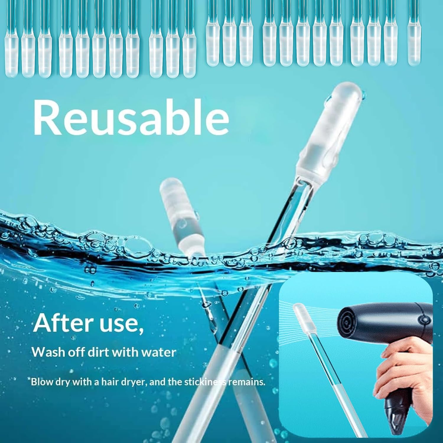 Sticky Ear Cleaning Stick for Adults, Reusable Sticky Ear Cleaner Picks, Gentle Soft Ear Care Cleaning Sticks, Reusable Soft, Portable Ear Pick with Dust Cover Packaging (4box)