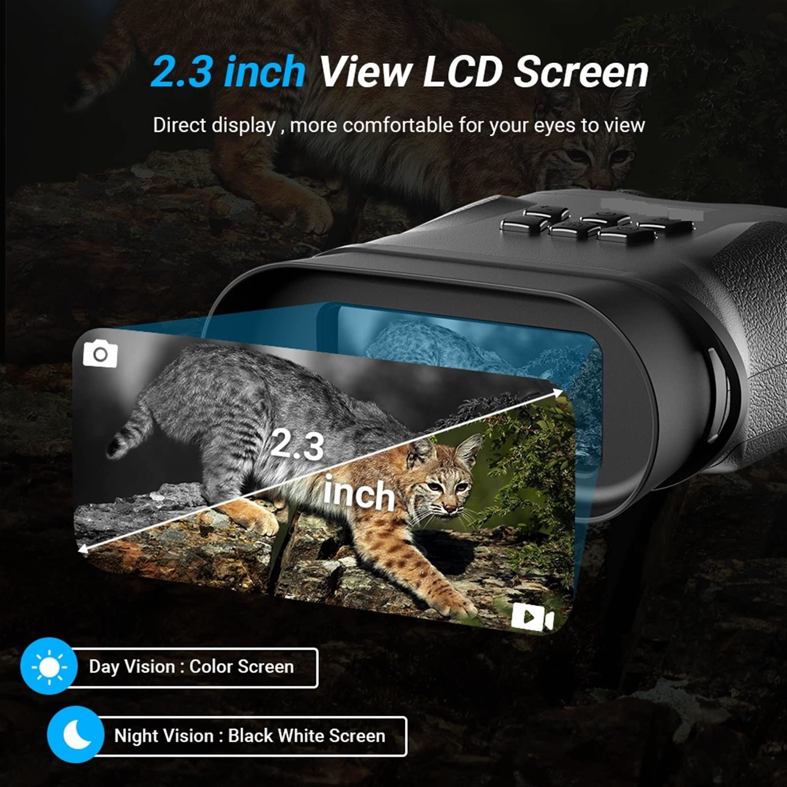Noktowizory, NV008 cyfrowa lornetka noktowizyjna Outdoor Full HD na podczerwień 1080P polowanie gogle noktowizyjne kemping turystyka turystyczna(Not TF card)