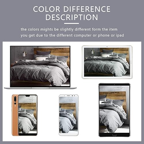 Miniatura 4 de ECOCOTT Juego de funda de edredón gris tamaño California King, 100% algodón lavado, duradero, suave y cómodo, funda de edredón de 3 piezas con