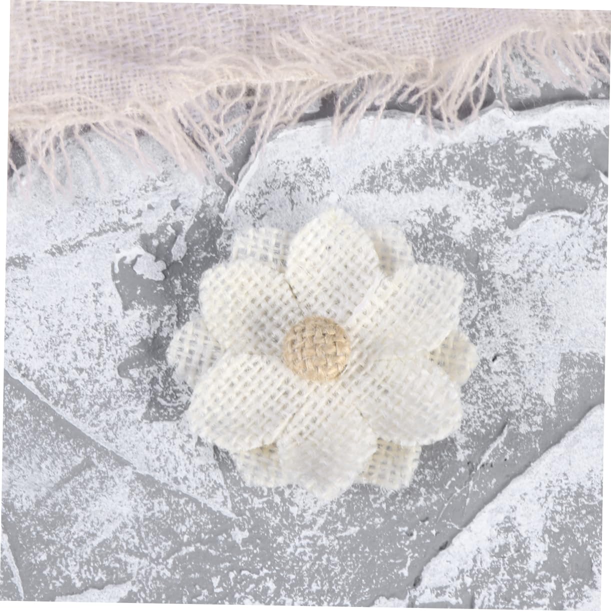 Anneome 30stücke Teiliges Jute-burlap Blüten Rustikale Handgemachte Materialien Für Vintage Hochzeitsdekoration Und Blumenarrangements Weiß