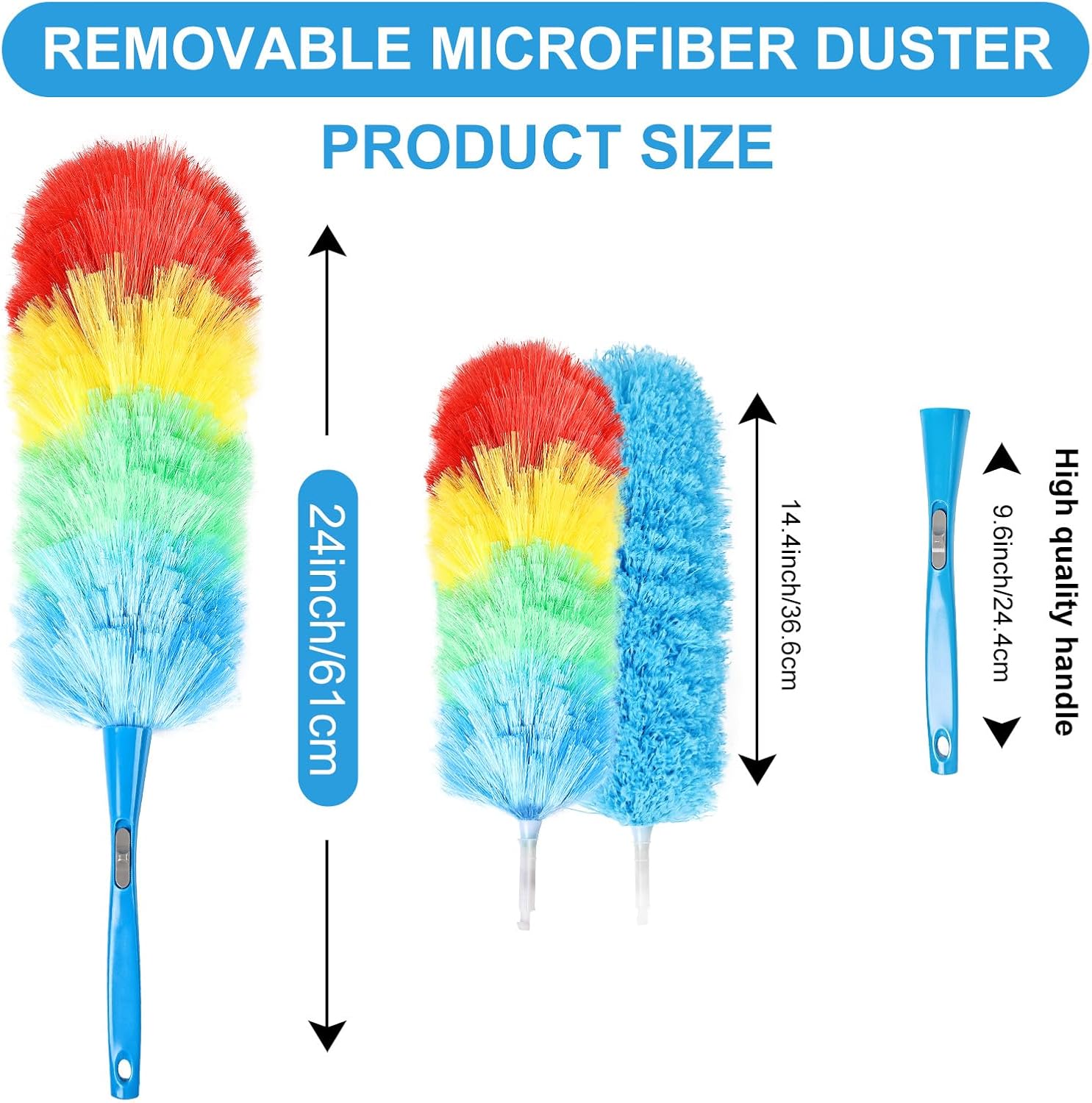 Rainbow Static Duster 24inch Reble Microfiber Electrostatic Dusters