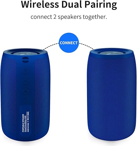 Miniatura 5 de MusiBaby - Bocina con Bluetooth 5.0, transportable al aire libre, impermeable, inalámbrica, doble emparejamiento, graves y estéreo potentes, 1,500