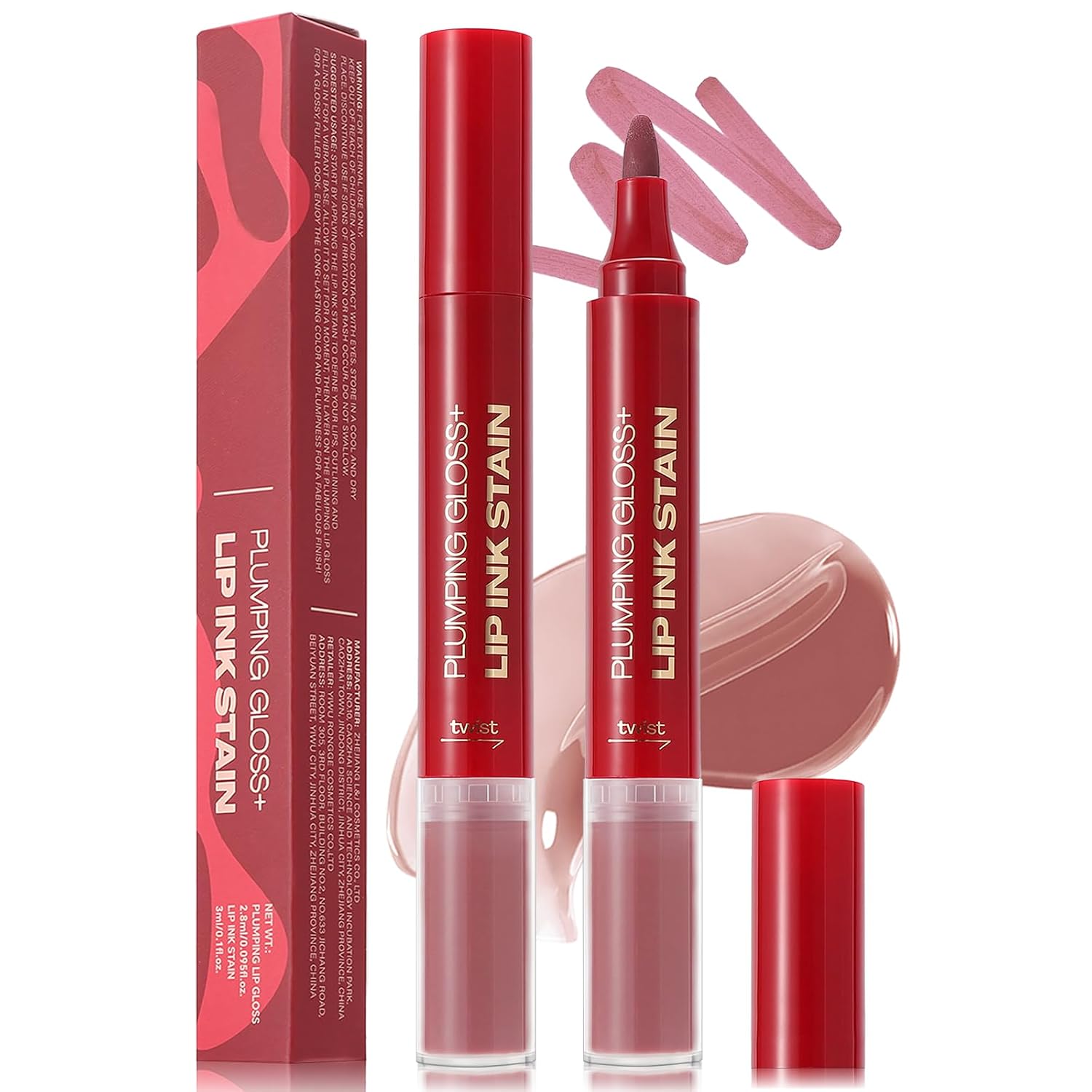 Lip Liner Stain & Lip Gloss Set, Matte Lip Stain Long Lasting Waterproof Hydrating Lip Oil Stain Highly Pigmented Lip Combo Precise Lip Stain Marker Nourishing Liquid Lipstick for Daily Use