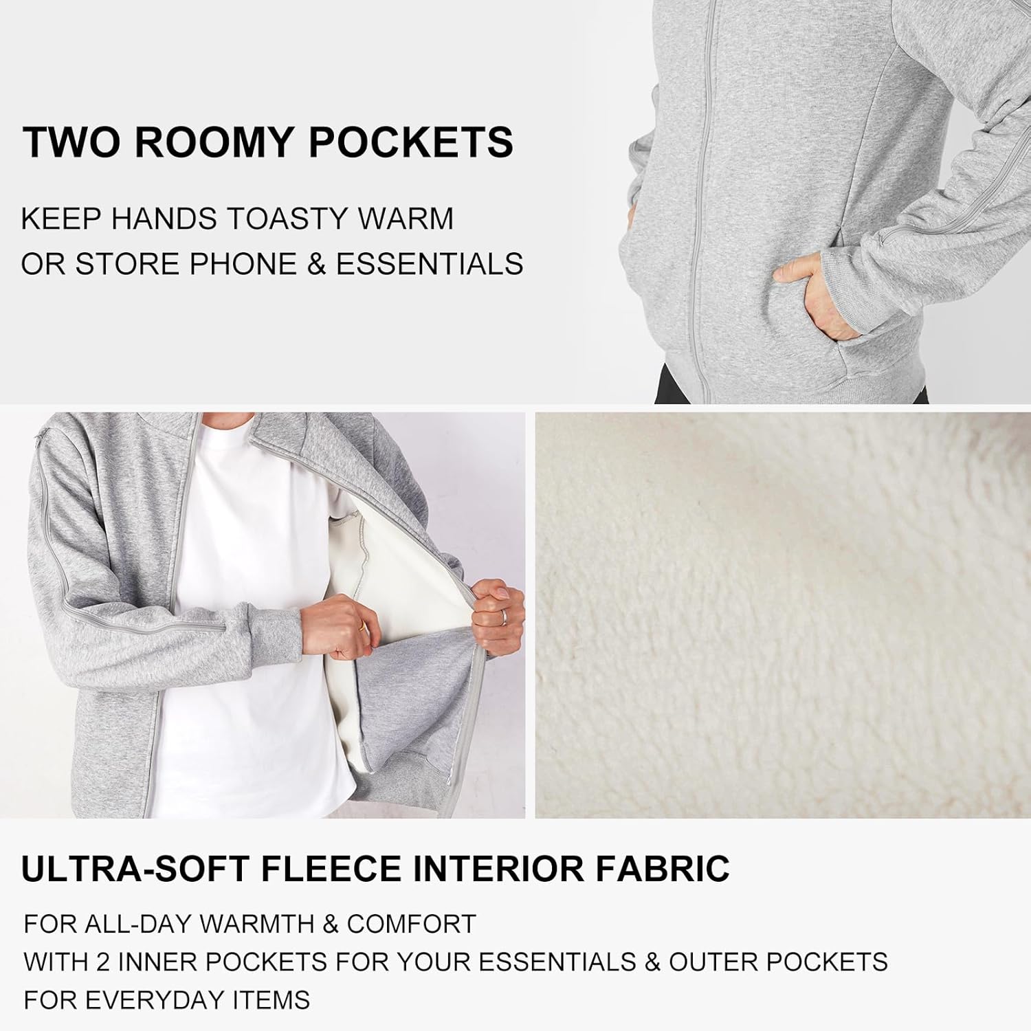 Men's Sherpa Lined Stand Collar Dialysis Jacket | Full-Zip Arm Access for Port & PICC Lines | Thermal-Locked Hemo Wear - Image 3