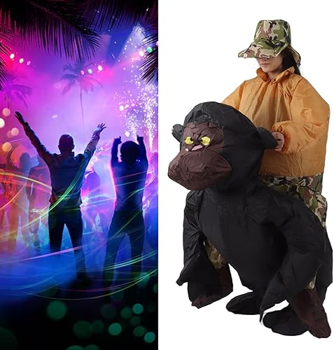 Miniatura 4 de TOPINCN Disfraz inflable para adultos, divertidos disfraces de chimpancé para adultos, disfraces inflables de Halloween, disfraces de cosplay para