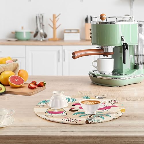 Miniatura 6 de 3 Pcs Trivet Mat Set Kawaii Summer Cute Cats Watermelon for Hot Pots and Pans 15in Cotton Thread Weave Heat Resistant Pot Mat for Bowl Protecting