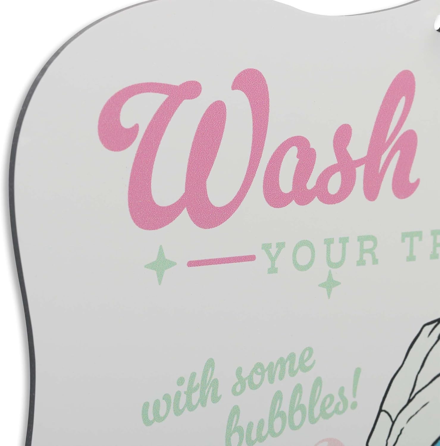 Disney Lilo and Stitch Wash Away Your Troubles With Bubbles Metal Wall Decor - Cute Stitch Sign for Bathroom