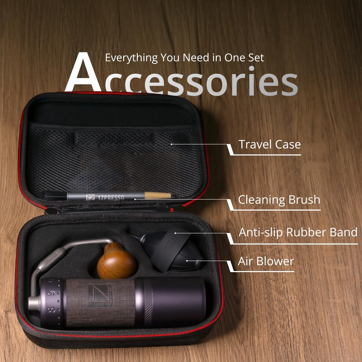 1Zpresso J-Ultra Manuelle Kaffeemühle, Eisengrau, konischer Fräser, faltbarer Griff, Magnetverschluss, Fassungsvermögen 40 g, numerisch einstellbare Feineinstellung, schnellere Mahleffizienz, ideal
