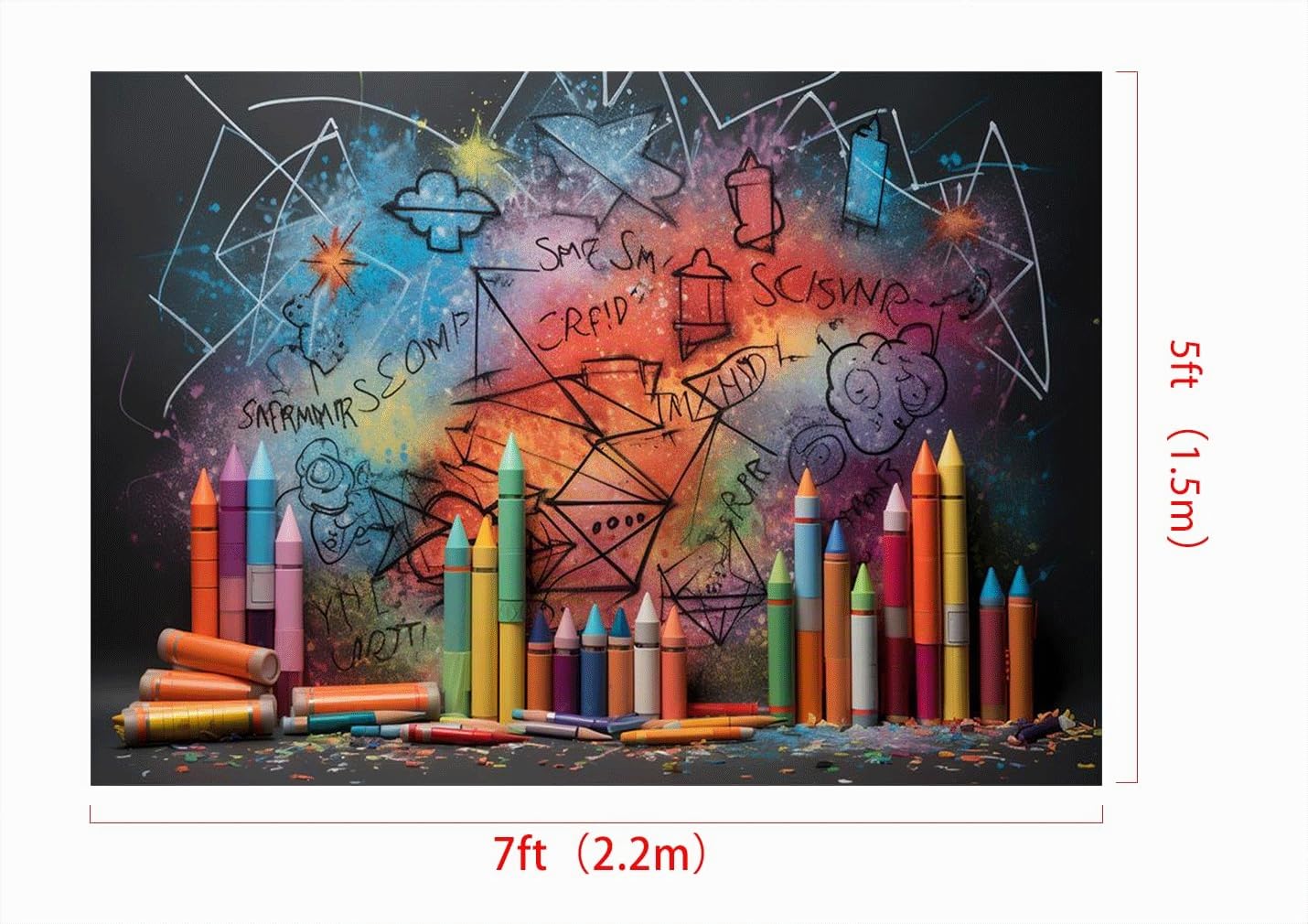 Kate 2,2x1,5 m Sfondo fotografico Street Photography Graffiti Art Pastello Fondale in tela Decorazione per feste Sfondi per studio fotografico Servizio fotografico per bambini