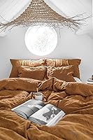 Vista 7 de Color canela 100% algodón lavado a la piedra funda de edredón King Queen Full Double Toddler algodón juego de cama