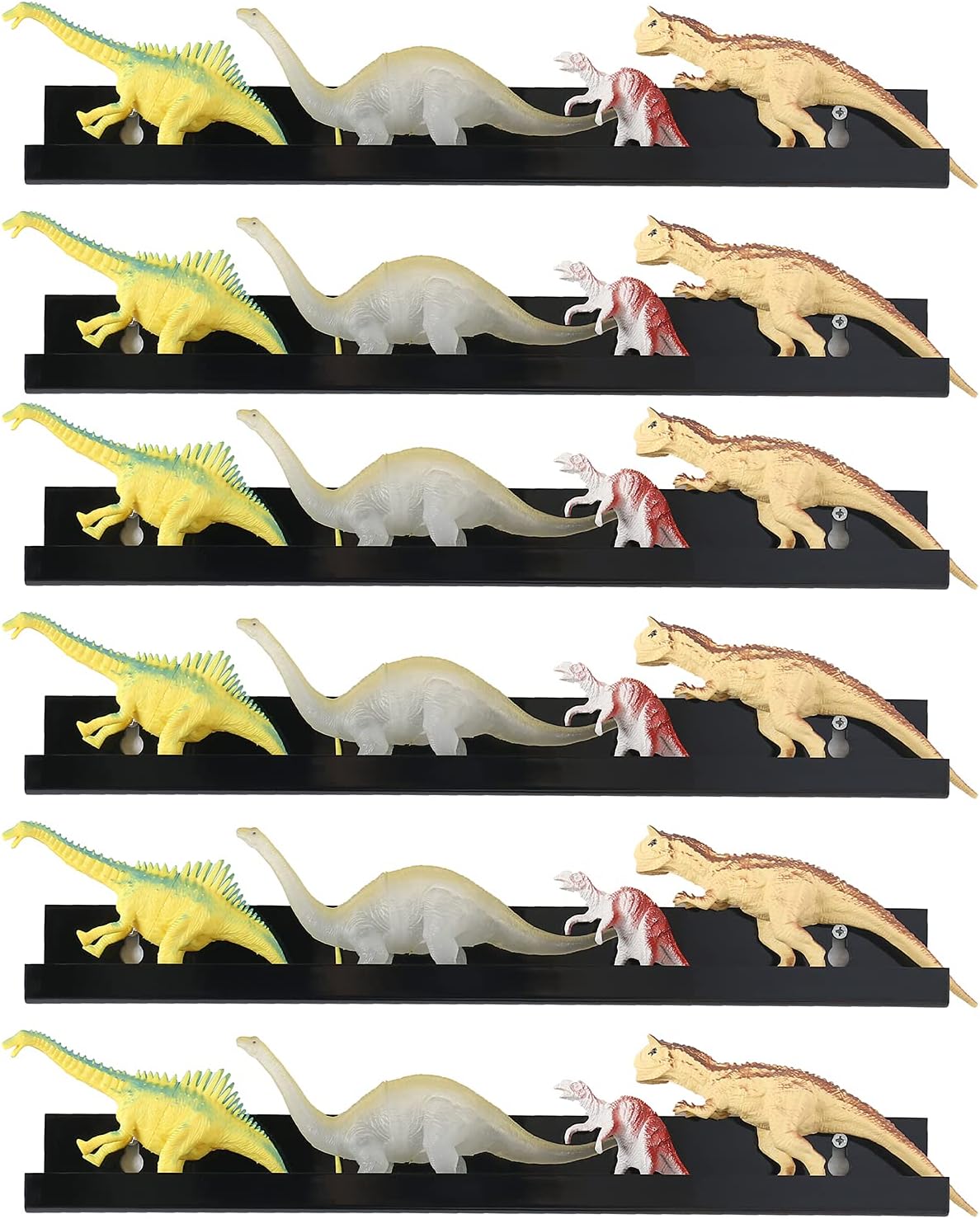 Sooyee 6 Pack Book Shelves,15 Inch Floating Shelf Display Shelf,Acrylic Shelves for Wall,Reading Nook,Funko Pop Display Case,Corner Floating Shelves Black