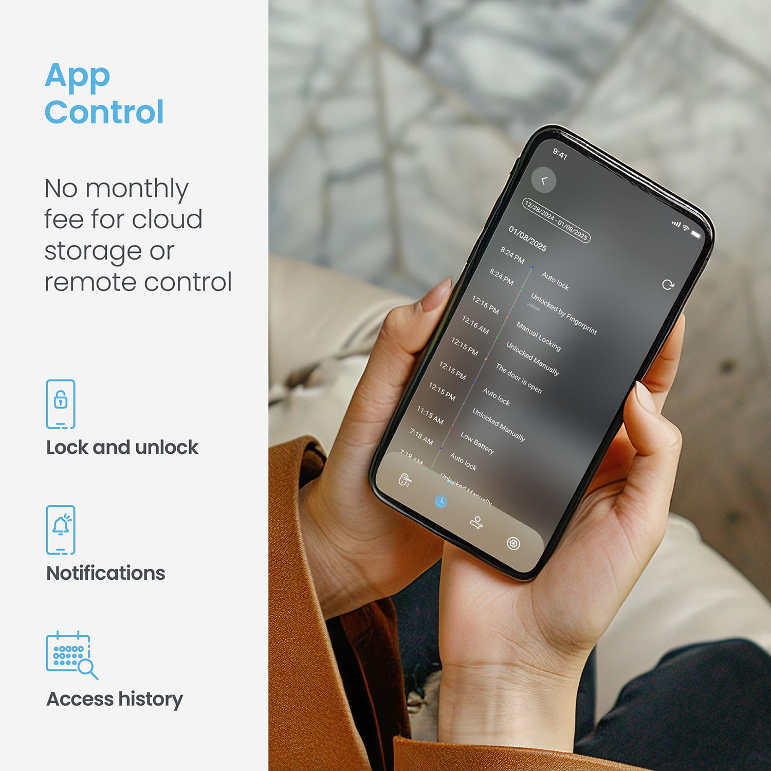 Lockly Secure Pro Deadbolt, Wi-Fi Smart Lock, Keyless Entry Door Lock, Smart Locks for Any Doors, PIN Genie® Keypad, 3D Biometric Fingerprint Sensor, Auto Lock, Rekeying Capability - Satin Nickel