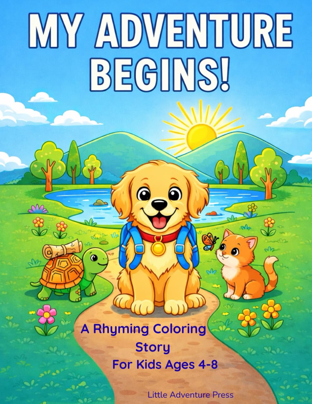 My Adventure Begins!: A Rhyming Coloring Story For Kids Ages 4-8