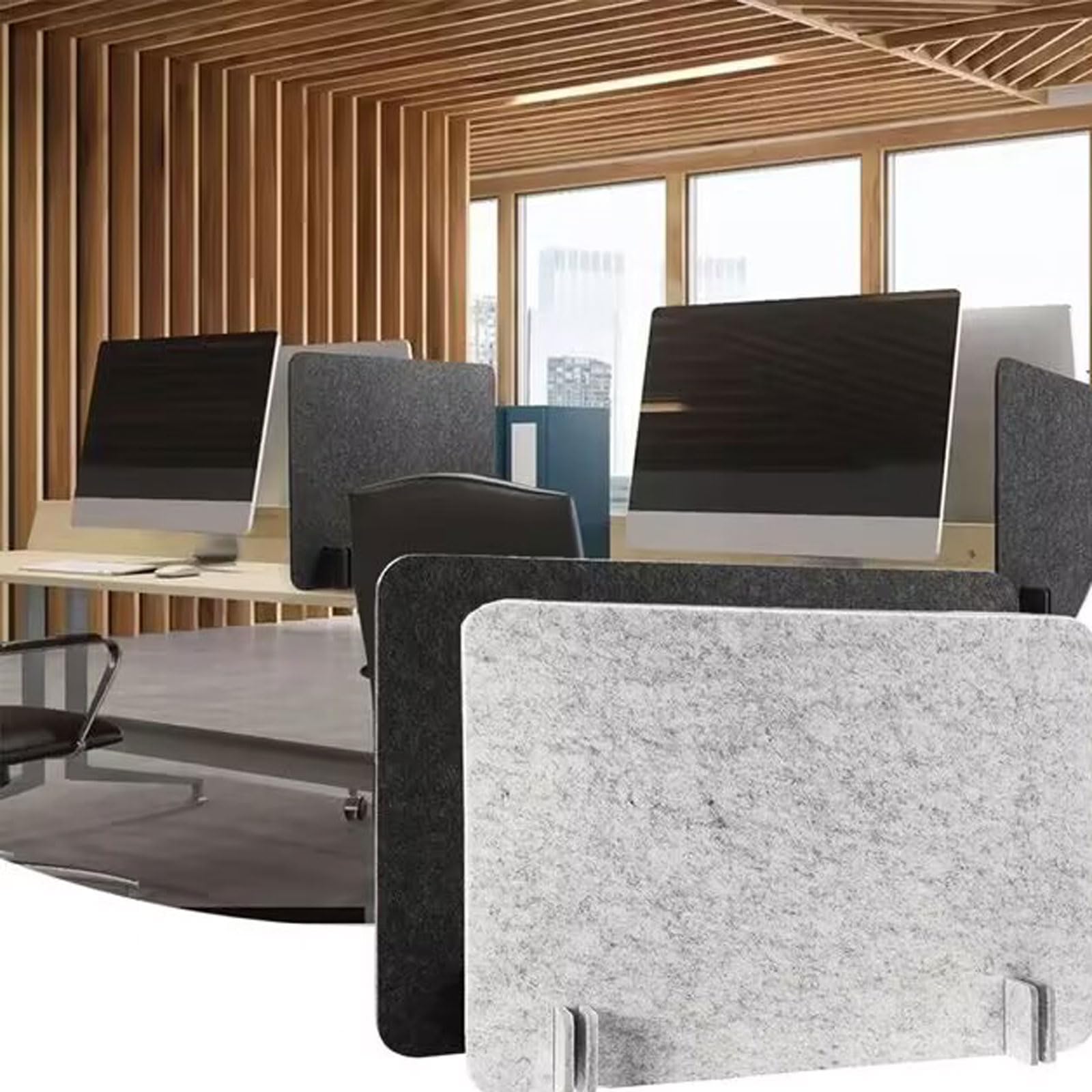 Séparateur de bureau portable en acrylique - Réduction du bruit - Écran acoustique à clipser pour une meilleure intimité - Contrôle de la distraction visuelle pour espace de travail et studio