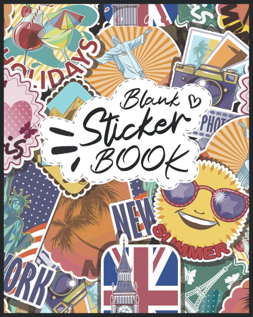 Blank Sticker Book: Sticker Album For Collecting Stickers For Kids, Album For Boys and Girls, Cute Travel Cover | 8x10 100 pages