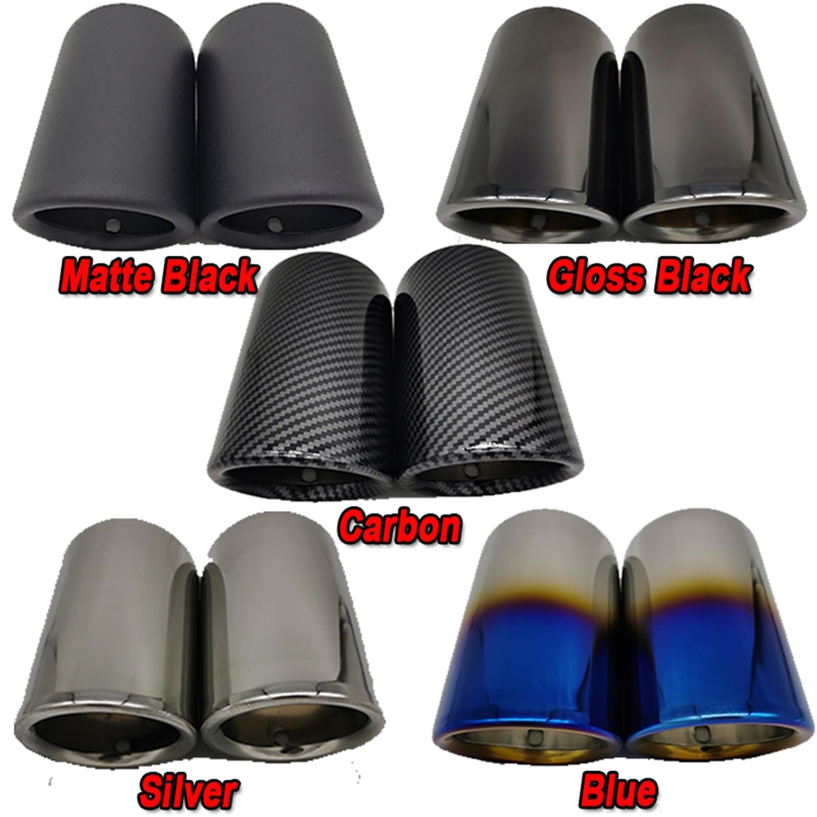 Vehicle Silencer Pasuje do Audi A4 B8 A3 8V 8P A1 Q5 pasuje VW Passat B7 CC Tiguan rura wydechowa samochodu tłumik końcówka osłona Car Styling(2pcs Silver)