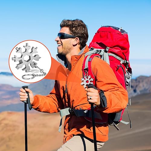 Miniatura 4 de Relleno de calcetines navideños para hombres, rellenos de calcetines de Navidad para adultos, multiherramienta de copo de nieve 19 en 1,