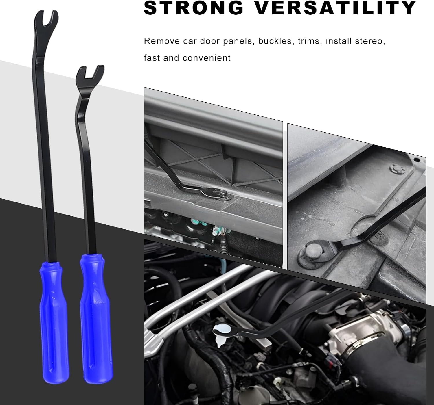3PCS Car Clip Removal Tool, Auto Trim Upholstery Pry Tool Kit Fastener Rivet Remover with Storage Bag, Door Panel Clip Pliers Set Dashboard Repair Tools for Sedan Truck SUV (Blue)