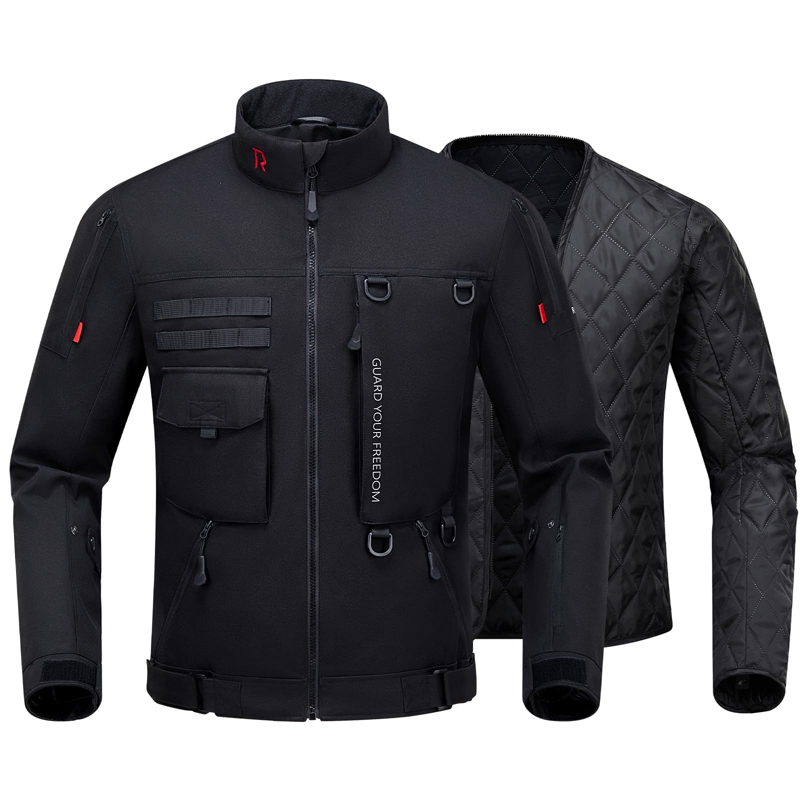 RIDEIRON Motorcycle Jacket, CE Certified, Winter Windproof Riding Jacket for Cold Weather with Removable Warm Liner L
