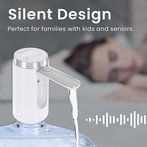 Miniatura 5 de KIARYUOLL Dispensador de agua plegable de 5 galones con liberación de botón para camping, dormitorio, cocina, hogar, bomba de agua eléctrica pequeña