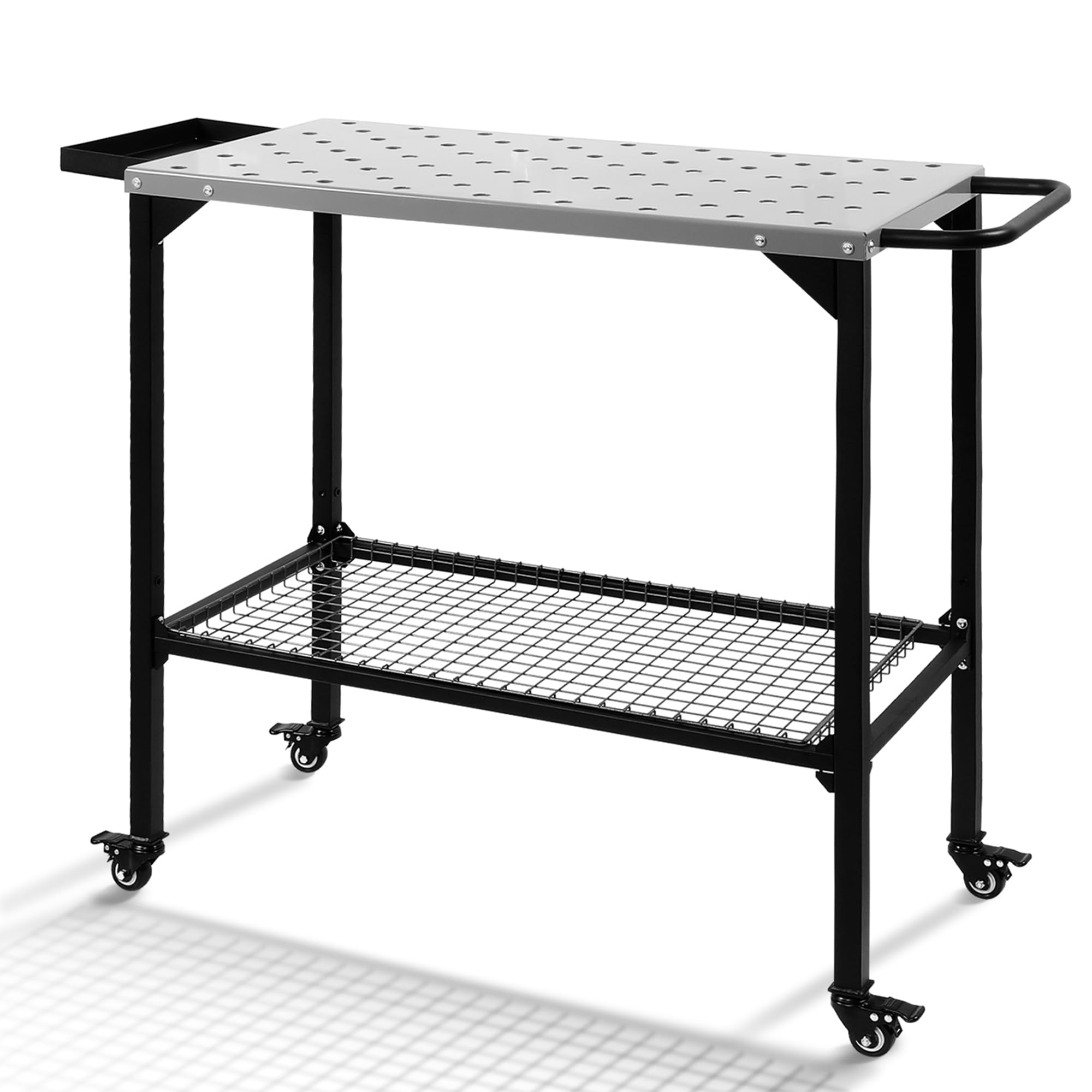 Welding Cart 36" x 18",1200lbs Load Capacity Steel Welding Workbench Table on Wheels