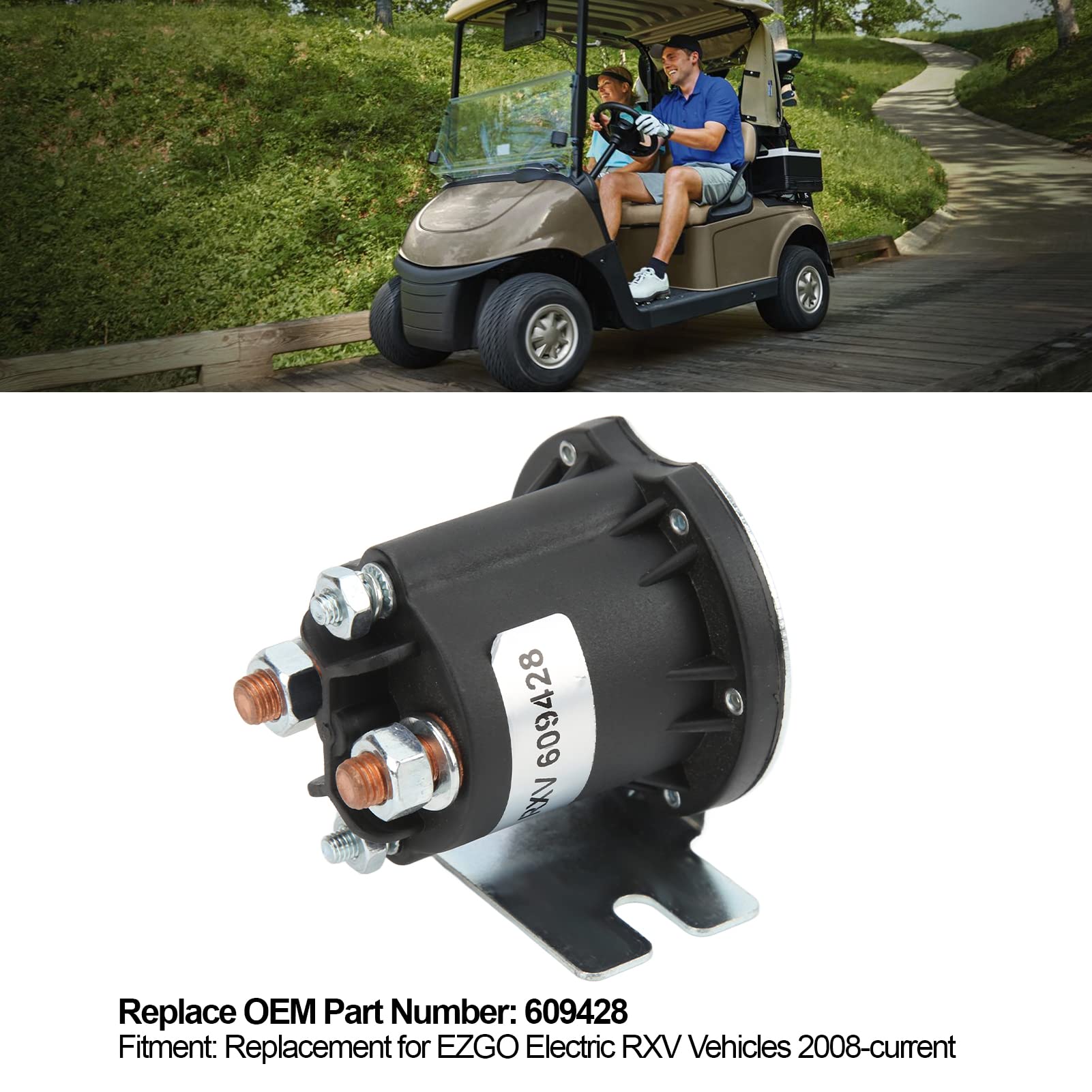 Relè Solenoide di Ricambio 36V Relè Solenoide per Auto Club 609428 Sostituzione Gruppo Solenoide per Impieghi Gravosi per Veicoli Elettrici RXV EZGO 2008 Interruttore relè