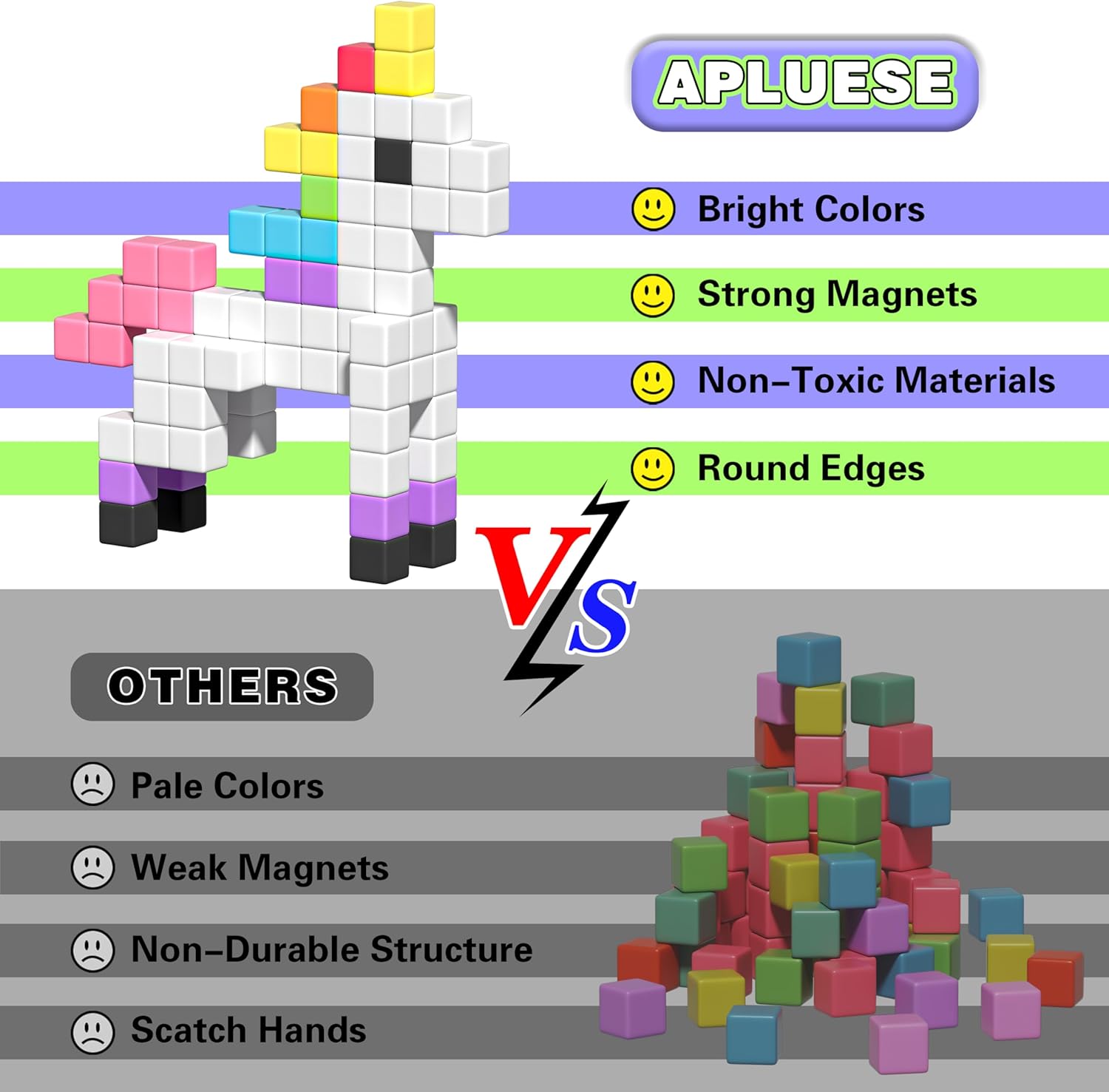 Magnetic Blocks, Magnet Building Cubes for Toddlers, Classroom Must Haves STEM Educational Toys for Kids, Autism Sensory Montessori Magnet Toys for 3 4 5 6 7 8 Year Old, Gift for Boys Girls - Image 3