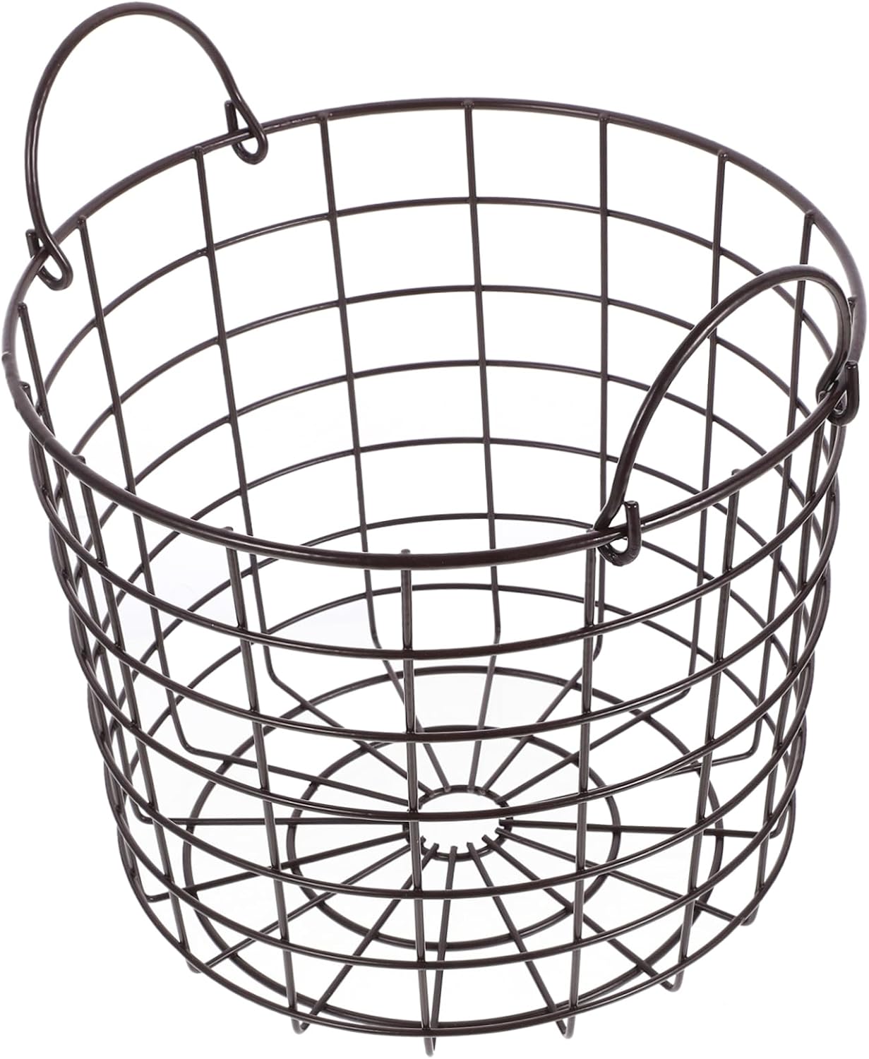 Cabilock Laundry Hamper with Iron Design Medium Coffee Colored Storage Basket for Home and Dorm Easy Carry Double Handle Organizer for Clothes and Sundries Practical Laundry Storage