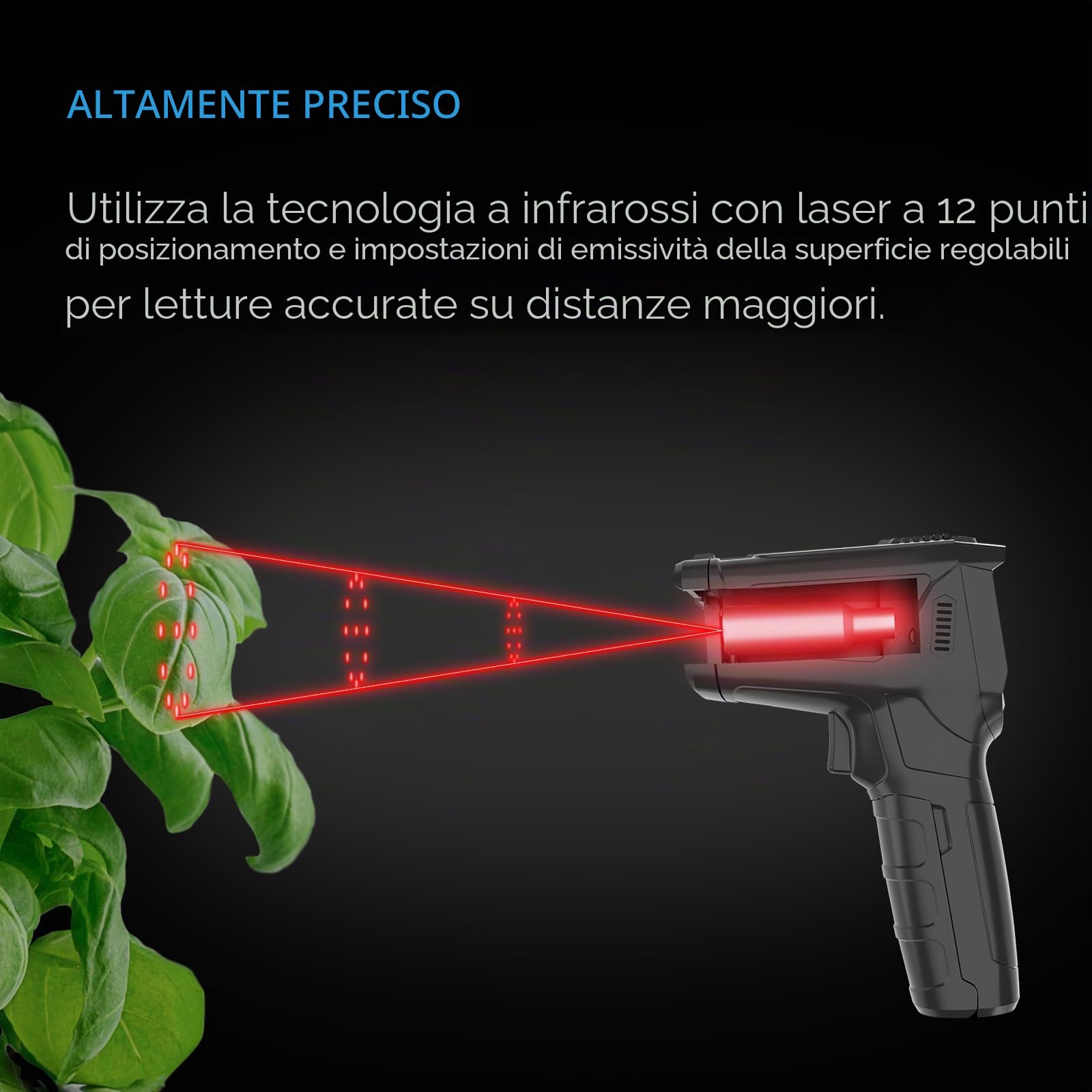AC Infinity Termometro VPD, monitor ambientale portatile, cattura VPD e temperatura delle foglie, calibra controller intelligenti, gamma di infrarossi di precisione per piante, tende da coltivazione,