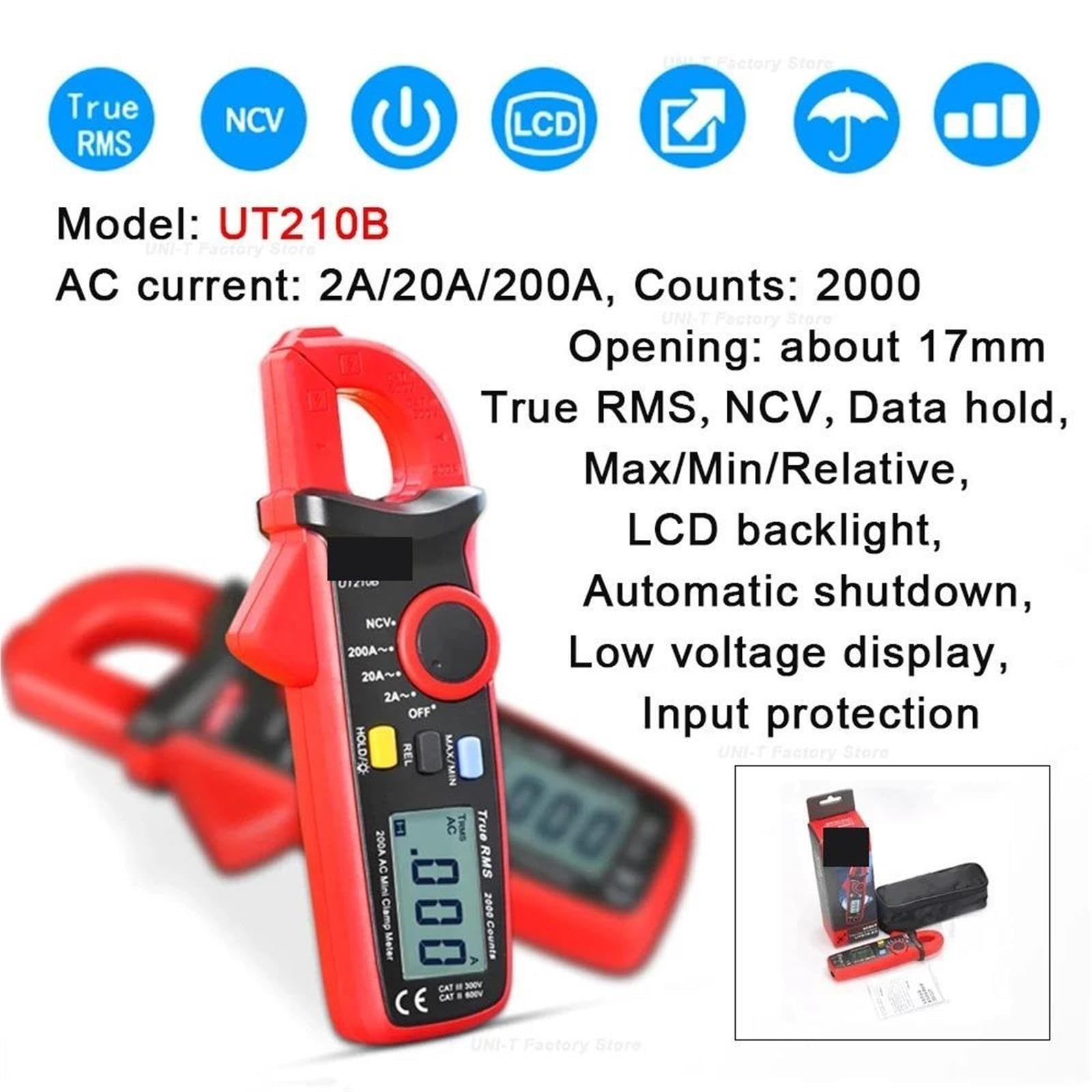 UT210E UT210D UT210 C/B/A Mini hak do miernika cęgowego Łatwe do odczytania