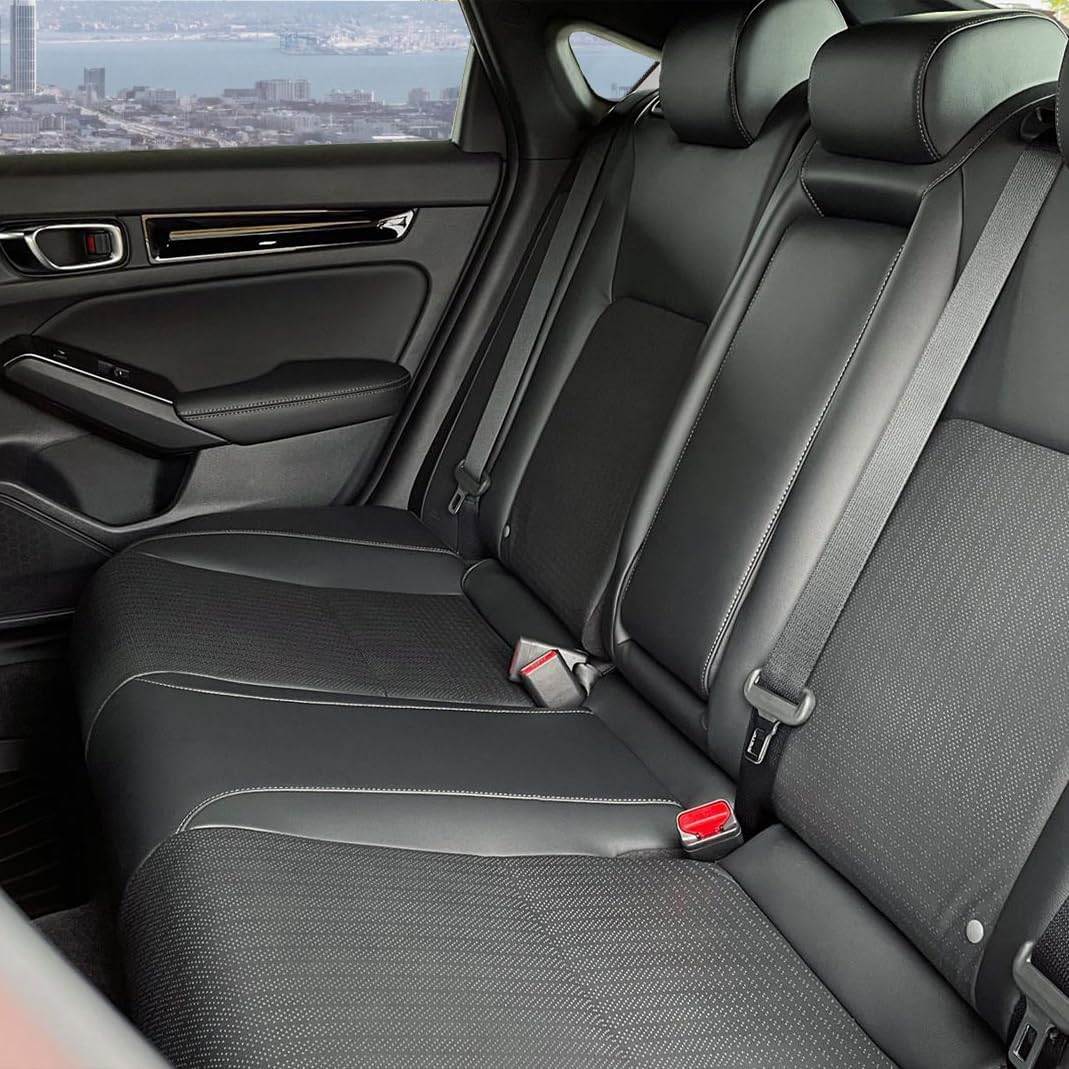 8PCS Leather Door Armrest Covers Wrap and Door Fabric Replacement for Honda Civic 2022-2025 11th Gen – Anti-Scratch, Waterproof, Luxury Interior Protection (Gray Stitching)