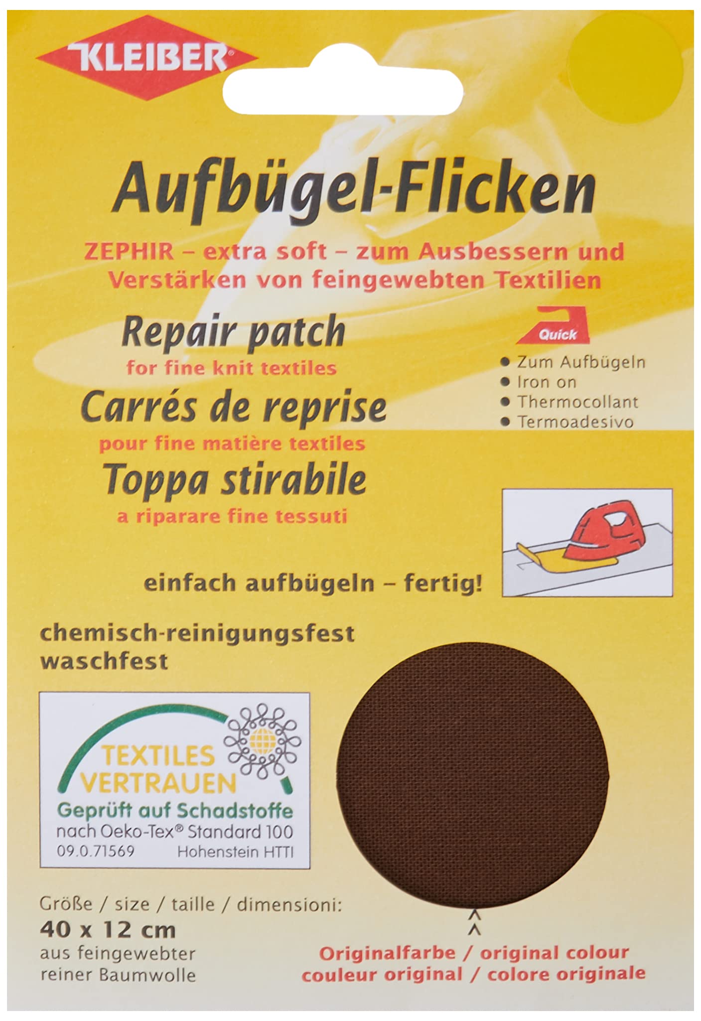 Kleiber + Co.GmbH Zephir-Großpackung Baumwollflicken zum Aufbügeln oder Aufnähen