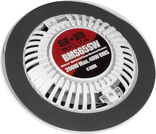 Miniatura 5 de BELVA BMS65SW 400W Peak (80W RMS) 6.5" Altavoces Marinos Coaxiales Blancos de Montaje Poco Profundo de 2 Vías para BarcosATVUTVSxSPowersport