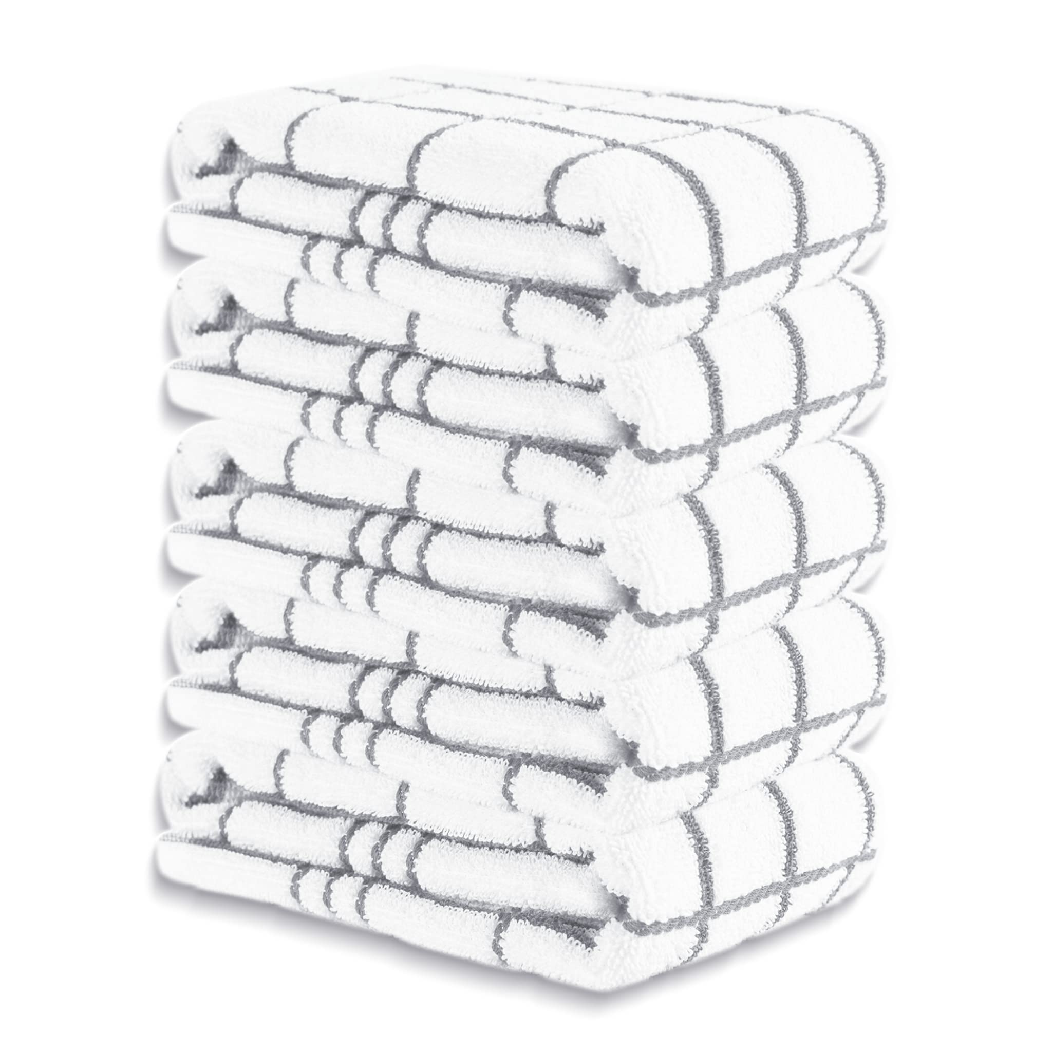 A & B TRADERS Tea Towels for Kitchen Classic Fancy Check Design 100% Cotton Large Size 45 x 70 cm Hand Towel Pack of 5 Soft Ring-spun Yarn Super Absorbent (Grey)