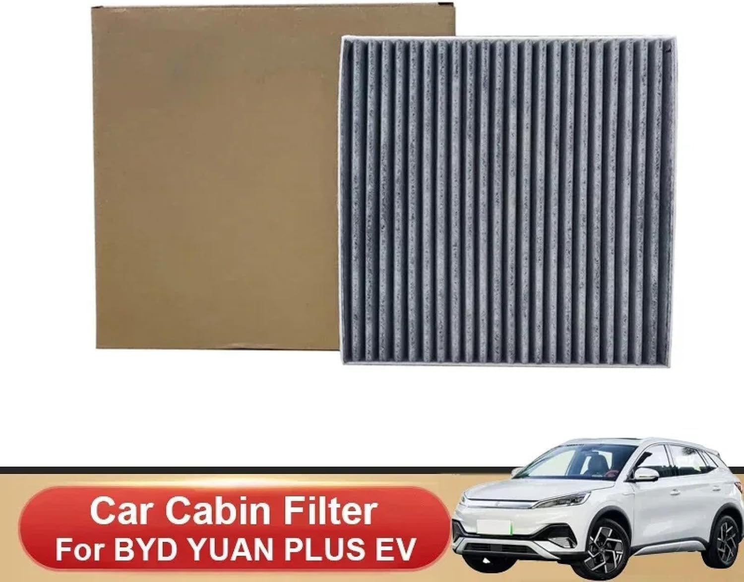 Cabin Air Filter with Packaging and Compatible Car